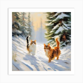 Maine Coon Cats Art Print