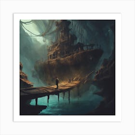 Ship In The Cave Art Print