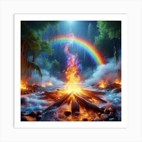 Rainbow In The Forest 3 Art Print