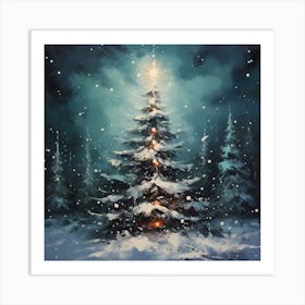 Retro Splashes of Christmas Art Print