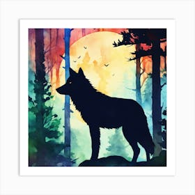 Wolf In The Woods Art Print