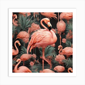 Art Deco Flamingo Art Print