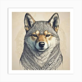 Wolf Head Tattoo Art Print