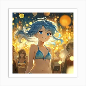 Anime Girl In Bikini fg Art Print