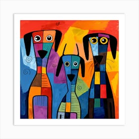 Three Dogs 2 Art Print