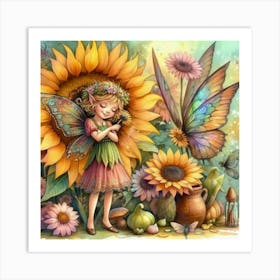 Sunflower Fairy 2 Art Print