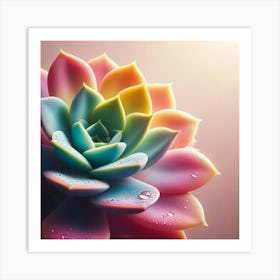 Rainbow Succulent Art Print