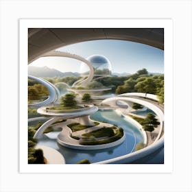 Futuristic City 304 Art Print