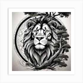 Lion In The Forest 16 Art Print