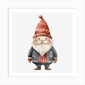 Christmas Gnome Art Print