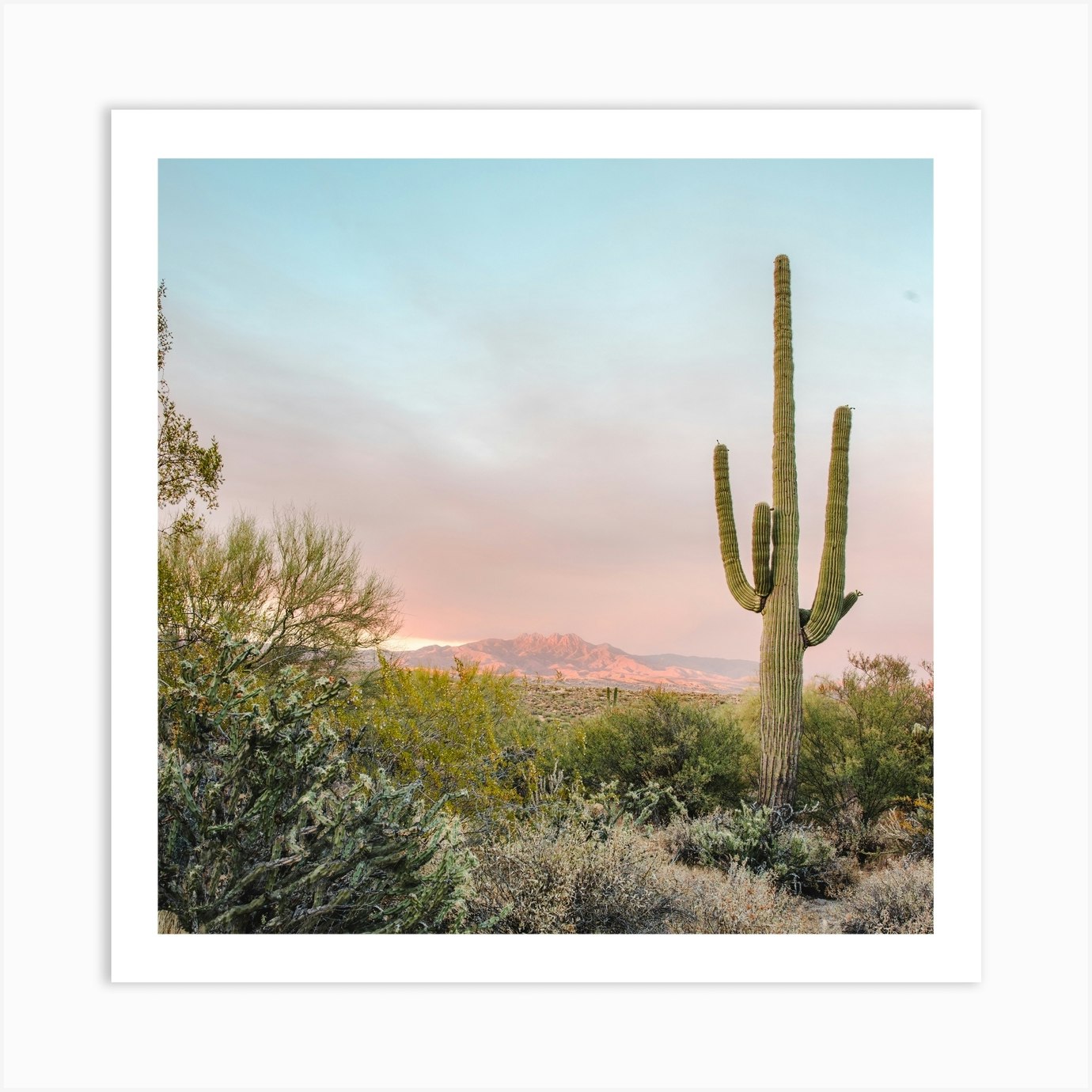 Desert Sunset 1 Square Art Print by Erica Fuchs Photography - Fy