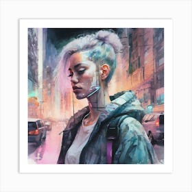 Cyberpunk Girl 1 Art Print