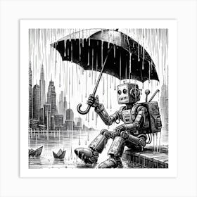 Robot In The Rain Póster