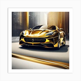 Gold Sports Car 24 Art Print