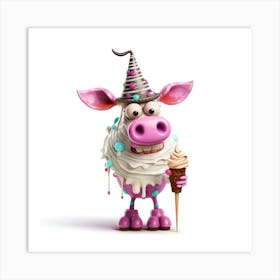 Ice Cream Cow Art Print