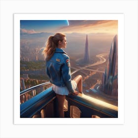 Futuristic Cityscape 1 Art Print