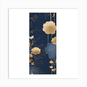 Asian Floral Wallpaper Art Print