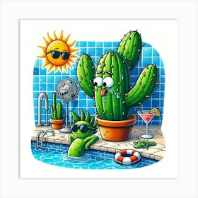 Cactus In The Pool 4 Poster