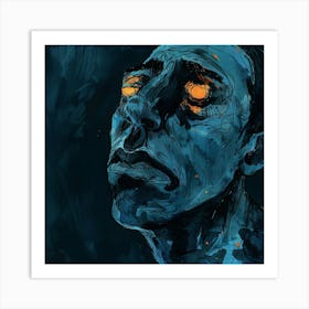 Man With Glowing Eyes 1 Art Print