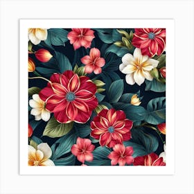 Floral Wallpaper 1 Art Print