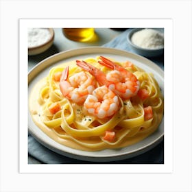 Pasta With Shrimp 3 Art Print