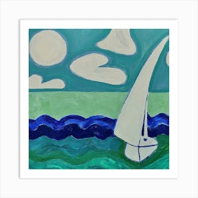 Sailboat In The Ocean Art Print