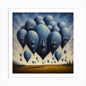 'Blue Balloons' Art Print