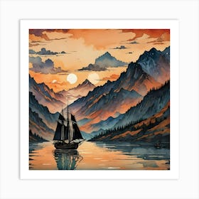 River's boat Art Print