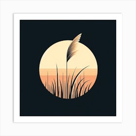 Sunset Grass Art Print