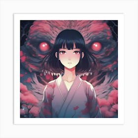 Girl and her Monster Art Print