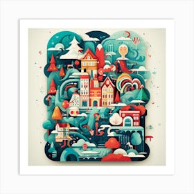 Illustration Of A City Art Print