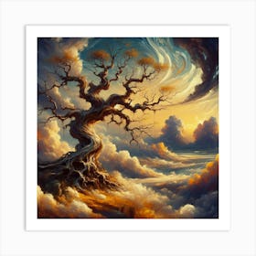 Tree In The Clouds Art Print