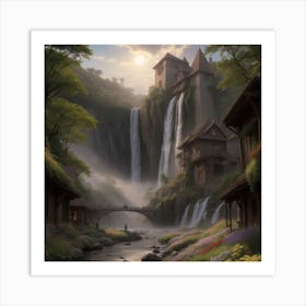 Waterfall In The Forest Art Print