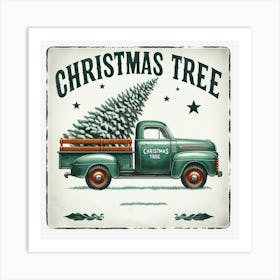 Christmas Tree Truck Art Print