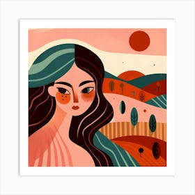 Abstract Woman And Nature Art Print