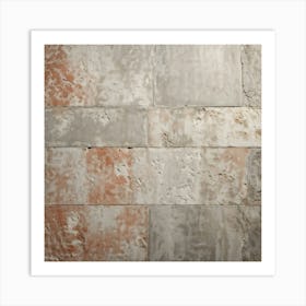 Aged Concrete Texture Embracing Retro Brickwork Pattern Varying Shades Of Faded Terracotta And Weat (5) Art Print