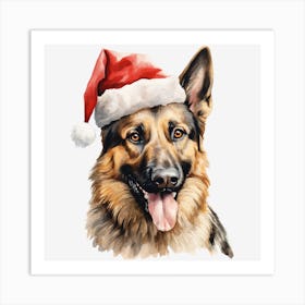 Christmas German Shepherd Dog 2 Art Print