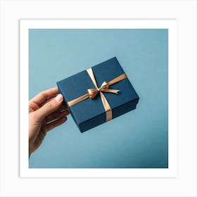 Blue Gift Box Art Print