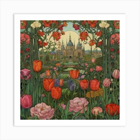 Tulips In The Garden 15 Art Print