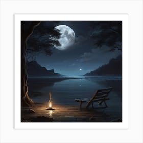 Night By The Lake Art Print