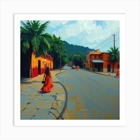 Street Scene In Mexico City Art Print