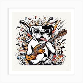 Bulldog S Rockin Concert Art Print