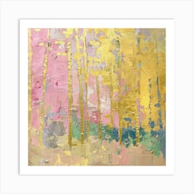 Pink And Yellow Trees Art Print