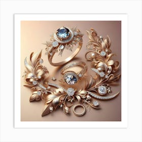 A Beautiful Design Diamond Wedding Set 3 Art Print