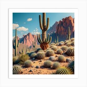 Cactus In The Desert Art Print