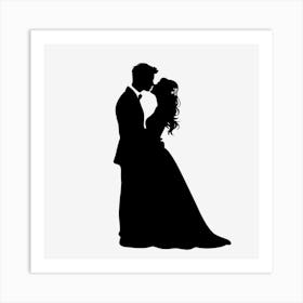 Wedding silhouette Art Print