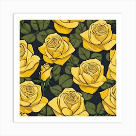 Yellow Roses Art Print