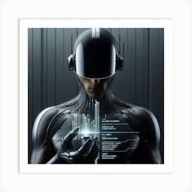 Futuristic Man In A Suit 1 Art Print
