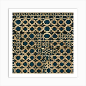 Gold And Blue Rug Art Print