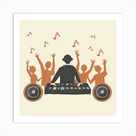 Dj playing Art Print